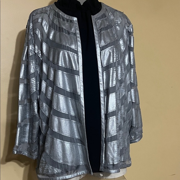 Chico's Jackets & Blazers - Chico's Metallic Silver Women's Blazer Size 3